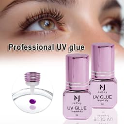 JOMAY 3 Bottles Fast Drying UV Eyelash Extension Glue Super Glue for Individual Eyelash Extensions Adhesive 5ML Purple UV Glue