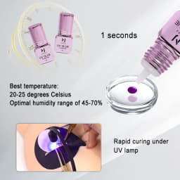 JOMAY 3 Bottles Fast Drying UV Eyelash Extension Glue Super Glue for Individual Eyelash Extensions Adhesive 5ML Purple UV Glue