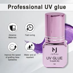 JOMAY 3 Bottles Fast Drying UV Eyelash Extension Glue Super Glue for Individual Eyelash Extensions Adhesive 5ML Purple UV Glue