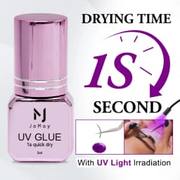 JOMAY 3 Bottles Fast Drying UV Eyelash Extension Glue Super Glue for Individual Eyelash Extensions Adhesive 5ML Purple UV Glue
