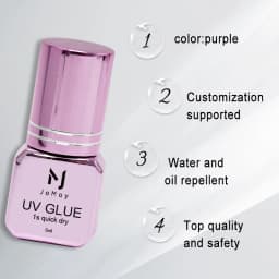 JOMAY 3 Bottles Fast Drying UV Eyelash Extension Glue Super Glue for Individual Eyelash Extensions Adhesive 5ML Purple UV Glue