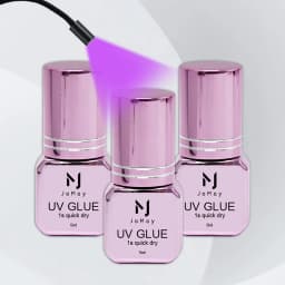 JOMAY 3 Bottles Fast Drying UV Eyelash Extension Glue Super Glue for Individual Eyelash Extensions Adhesive 5ML Purple UV Glue