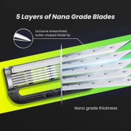 Gillette Labs 4 Count Shaver Refill Heads 5 Nano Blades Compatible with Labs and Heated Razor with Precision Trimmer 4 pcs/ pack