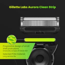 Gillette Labs 4 Count Shaver Refill Heads 5 Nano Blades Compatible with Labs and Heated Razor with Precision Trimmer 4 pcs/ pack