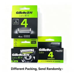 Gillette Labs 4 Count Shaver Refill Heads 5 Nano Blades Compatible with Labs and Heated Razor with Precision Trimmer 4 pcs/ pack