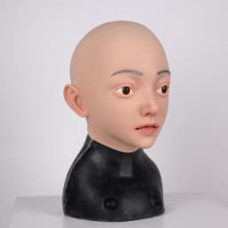 Silicone Female Head Mask for Pranks And Role Playing Male-to-Female Cross Dressing Realistic Cover with No Fake Eyes Or Eyelash
