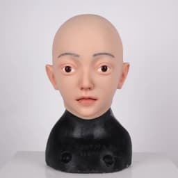 Silicone Female Head Mask for Pranks And Role Playing Male-to-Female Cross Dressing Realistic Cover with No Fake Eyes Or Eyelash