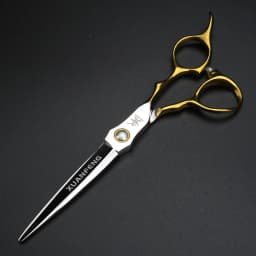 XUANFENG Gold Handle Professional Hair Scissors 6.5 '440C Steel Barber Cutting Scissors and Thinning Scissors,