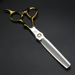 XUANFENG Gold Handle Professional Hair Scissors 6.5 '440C Steel Barber Cutting Scissors and Thinning Scissors,