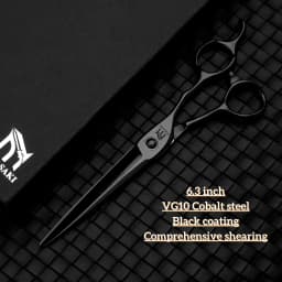 Professional Barber Scissors,6.3-6.8 Inch Black Coating Hair Cutting Shears,Top-Level VG10 Cobalt Steel Barbershop Accessories