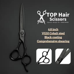Professional Barber Scissors,6.3-6.8 Inch Black Coating Hair Cutting Shears,Top-Level VG10 Cobalt Steel Barbershop Accessories