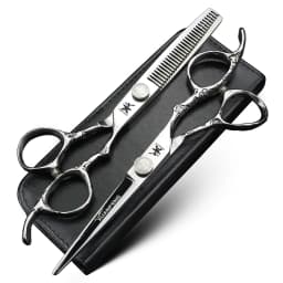 XUANFENG Black Mirror Hair Scissors 6-inch JP440C Barber Cutting Scissors and Thinning Scissors Very Cool