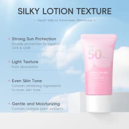 2pcs Sakura Sunscreen Cream Protector Facial Sun Block Spf50 Gel Isolation Lotion Creams Facial Moisturizer Repairing Sunscreen