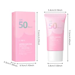 2pcs Sakura Sunscreen Cream Protector Facial Sun Block Spf50 Gel Isolation Lotion Creams Facial Moisturizer Repairing Sunscreen