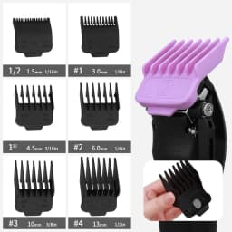 NEW 6Pcs Limit Comb With Magnetism For Wahl Hair Cutting Machine Black Hair Clipper Guards Hair Salon Pro Cutting Guide Combs