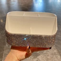 Diamond-encrusted multi-compartment storage box, high appearance level, desktop cosmetics organizing box, large capacity