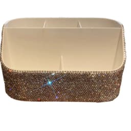 Diamond-encrusted multi-compartment storage box, high appearance level, desktop cosmetics organizing box, large capacity