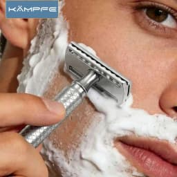 KAMPFE 316L stainless steel precision CNC machining manual safety Closed comb beard razor shaver 5 razor blades