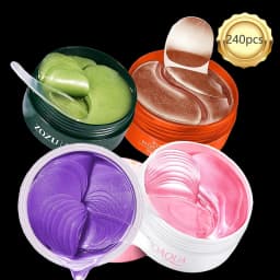 240pcs=120pairs Eye Patches Hyaluron Acid & Gold & Seaweed & Black Pearl Hydrating Moisturizing Crystal Collagen Gel Eye Mask