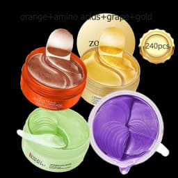 240pcs=120pairs Eye Patches Hyaluron Acid & Gold & Seaweed & Black Pearl Hydrating Moisturizing Crystal Collagen Gel Eye Mask
