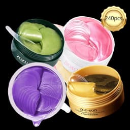 240pcs=120pairs Eye Patches Hyaluron Acid & Gold & Seaweed & Black Pearl Hydrating Moisturizing Crystal Collagen Gel Eye Mask