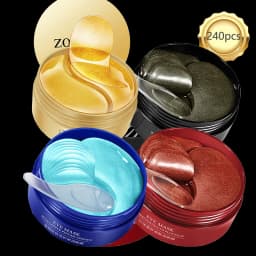 240pcs=120pairs Eye Patches Hyaluron Acid & Gold & Seaweed & Black Pearl Hydrating Moisturizing Crystal Collagen Gel Eye Mask