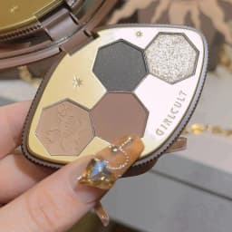 Girlcult 4-Color Glitter Eyeshadow Palette Chameleon Matte Champagne Shimmer Waterproof Eyeshadow Korean Vegan Makeup