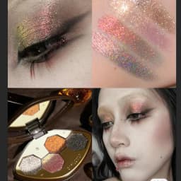 Girlcult 4-Color Glitter Eyeshadow Palette Chameleon Matte Champagne Shimmer Waterproof Eyeshadow Korean Vegan Makeup