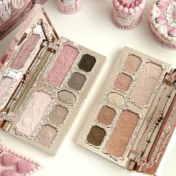 Flower Knows Strawberry Cupid Collection Matte Glitter Shimmer Eyeshadow Face Palette Highlight Blush Longlasting Makeup Palette
