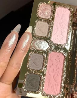 Flower Knows Strawberry Cupid Collection Matte Glitter Shimmer Eyeshadow Face Palette Highlight Blush Longlasting Makeup Palette