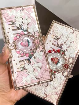 Flower Knows Strawberry Cupid Collection Matte Glitter Shimmer Eyeshadow Face Palette Highlight Blush Longlasting Makeup Palette
