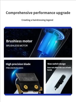 LENCE FF1CS FF1TS Professional Hair Clipper Barber Trimming Kit Men's Wireless Electric Hair Clipper and Edge Trimmer