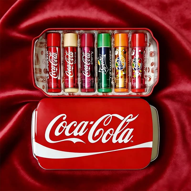 LiP SMACKER x Coca Cola Lip Balm Set, Coke Tin Lip Balm Multipack, Travel Set, Kids Lip Balm Gift Set, 6 Flavours