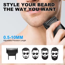 Men's Beard Trimmer, Trimmer with Precision Dial - Facial Hair Groomer - Adjustable 20 Length Setting,Waterproof Wet/Dry Clipper