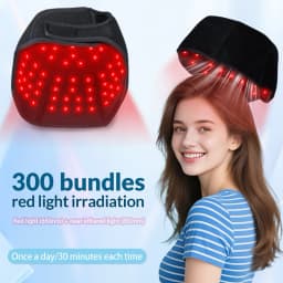 660nm 850nm LED Infrared Helmet Red Light Therapy Hat with 100pcs LED Lights 300pcs Beams Hair Loss&Hair Growth Cap Women Men
