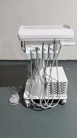 Portable Dental Turbine Unit 550W with 2/4 Holes Silent Oil-Free Air Compressor Handpiece for Mobile Dental Practice