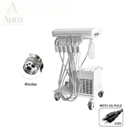 Portable Dental Turbine Unit 550W with 2/4 Holes Silent Oil-Free Air Compressor Handpiece for Mobile Dental Practice