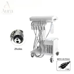 Portable Dental Turbine Unit 550W with 2/4 Holes Silent Oil-Free Air Compressor Handpiece for Mobile Dental Practice