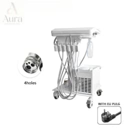 Portable Dental Turbine Unit 550W with 2/4 Holes Silent Oil-Free Air Compressor Handpiece for Mobile Dental Practice