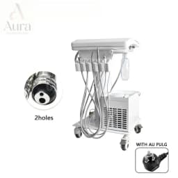 Portable Dental Turbine Unit 550W with 2/4 Holes Silent Oil-Free Air Compressor Handpiece for Mobile Dental Practice
