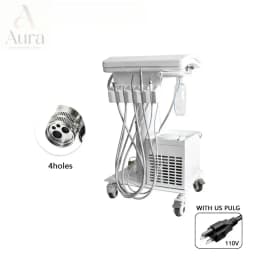 Portable Dental Turbine Unit 550W with 2/4 Holes Silent Oil-Free Air Compressor Handpiece for Mobile Dental Practice