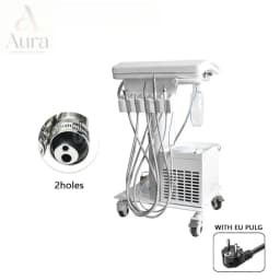 Portable Dental Turbine Unit 550W with 2/4 Holes Silent Oil-Free Air Compressor Handpiece for Mobile Dental Practice