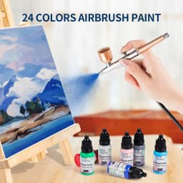 24 Colors Acrylic Paint Ink Set Airbrush Spray Nail Art Inks Water Pigment for Adults Craft Painting Nail Art Tool 10ml