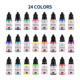 24 Colors Acrylic Paint Ink Set Airbrush Spray Nail Art Inks Water Pigment for Adults Craft Painting Nail Art Tool 10ml