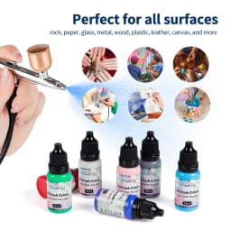 24 Colors Acrylic Paint Ink Set Airbrush Spray Nail Art Inks Water Pigment for Adults Craft Painting Nail Art Tool 10ml