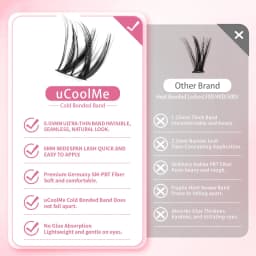 uCoolMe Lashes Flora Wispy and Spiky Clusters Kit with Bond and Seal Remover Long-lasting Waterproof Home DIY Eyelash Extension