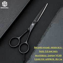 Barber Sciss 6Inch 440C Stainless Steel Hair Scissors Set, Professional Barber Cutting Shear & 10%‑20%‑30%‑40% Thinning Shears,