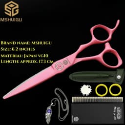 Barber Sciss 6Inch 440C Stainless Steel Hair Scissors Set, Professional Barber Cutting Shear & 10%‑20%‑30%‑40% Thinning Shears,