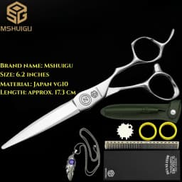 Barber Sciss 6Inch 440C Stainless Steel Hair Scissors Set, Professional Barber Cutting Shear & 10%‑20%‑30%‑40% Thinning Shears,