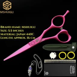 Barber Sciss 6Inch 440C Stainless Steel Hair Scissors Set, Professional Barber Cutting Shear & 10%‑20%‑30%‑40% Thinning Shears,